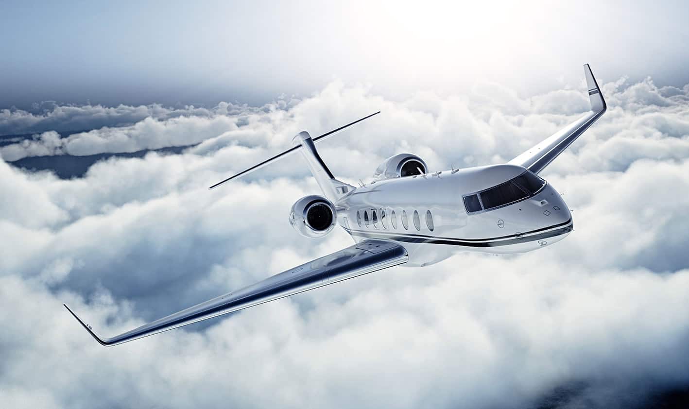 Realistic photo of White Luxury generic design private jet flyin Aircraft seals for business jets